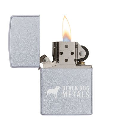 Custom Zippo Satin Chrome Windproof Lighter - Laser Logo Custom Zippo Satin Chrome Windproof Lighter - Laser Logo