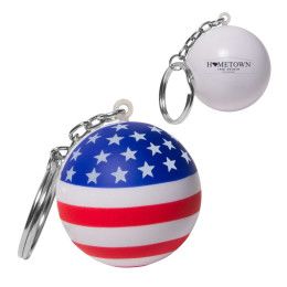 Custom Stars and Stripes Patriotic Round Stress Ball Keychain Custom Stars and Stripes Patriotic Round Stress Ball Keychain