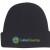Embroidered Knit Beanie with Cuff - Black