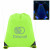 Printed Go & Glow LED Drawstring Bag - Lime green