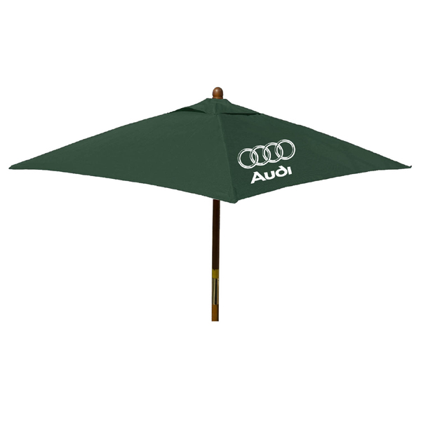 Square Wood 8 Ft Market Umbrella With Logo Customizable Umbrellas