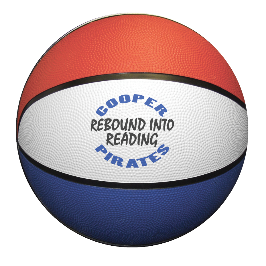 Custom Mini Rubber Basketball Red White Blue Custom Imprinted