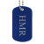 Engraved Blue Dog Tag with Monogram
