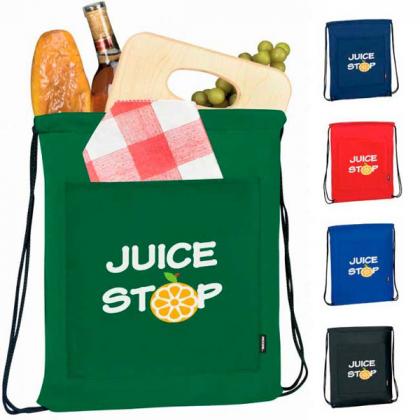 Promotional drawstring lunch cooler bags - Drawstring Koozie Backpack Cooler