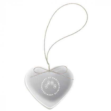 Promotional Heart Shaped Etched Glass Christmas Ornaments Promotional Heart Shaped Etched Glass Christmas Ornaments