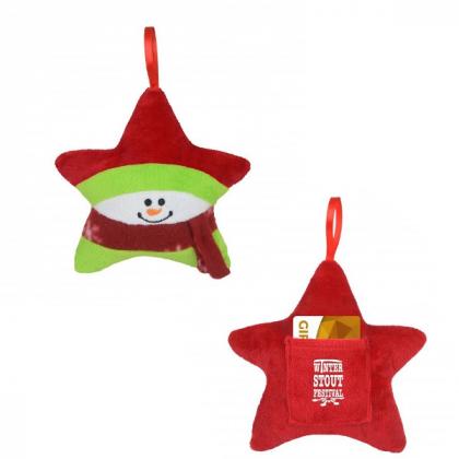 Wholesale Imprinted Plush Star Christmas Tree Ornaments