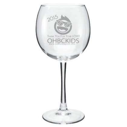 Promotional Sandblast Etched Wine Glasses