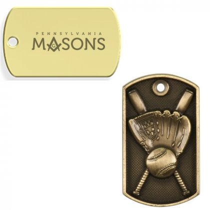 Custom Engraved Baseball Dog Tag