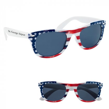 Personalized American Flag Sunglasses with Logo Imprints