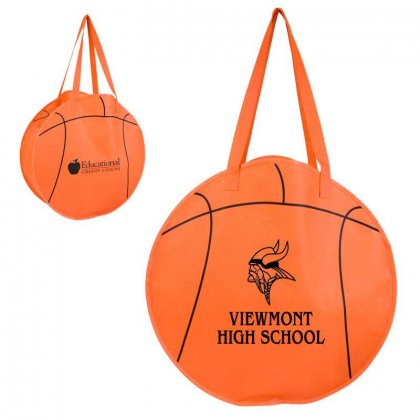 Personalized Basketball Shaped Tote Bags