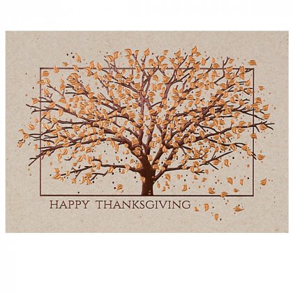 Custom Printed Thanksgiving Cards for Businesses - Thankful Tree