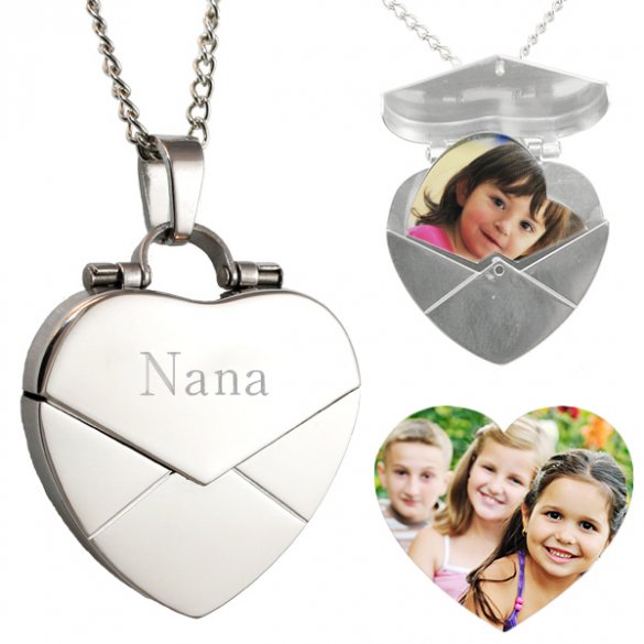 Personalized Engraved Mother's Day Envelope Lockets