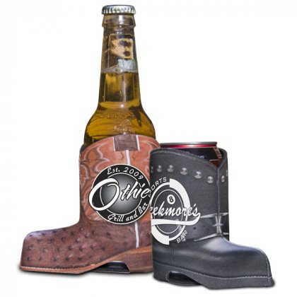 Custom Novelty Boot Shaped Insulated Bottle Holder with Full Color Imprint