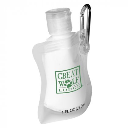 Collapsible Sunscreen Bottle with Carabiner - Promotional Sunscreen Bottles with Carabiner Clips