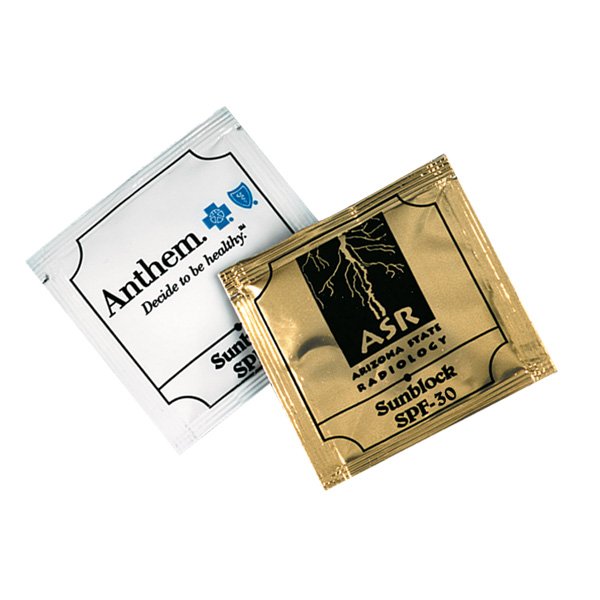 Wholesale Single Use Sunscreen Packets with Logo Imprints