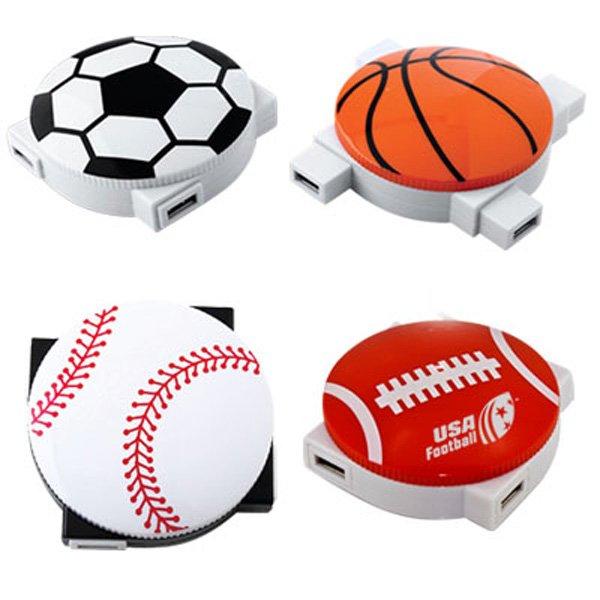 Custom Soccer Ball Shaped 4-Port USB Hubs - Best Soccer Tech Giveaways