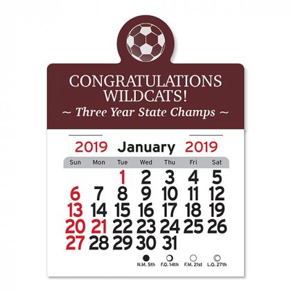 Cheap Logo Printed Peel n Stick Soccer Calendars