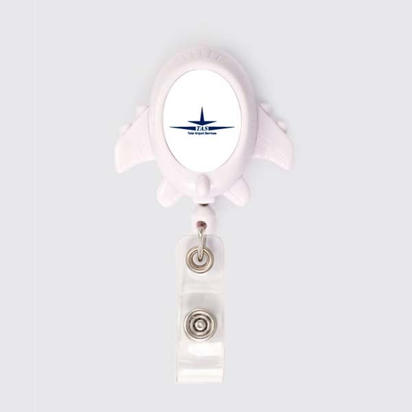 Promotional Retractable Badges - Airplane Shaped