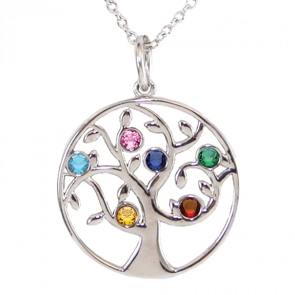 Birthstone Family Tree Necklace for Mother's Day