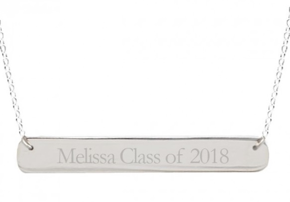 Customized Graduation Bar Name Necklace | Custom Engraved Graduation Gifts