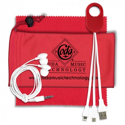 Mobile Tech Charging Kit with Microfiber Cleaner | Custom Audio Accessory Kits