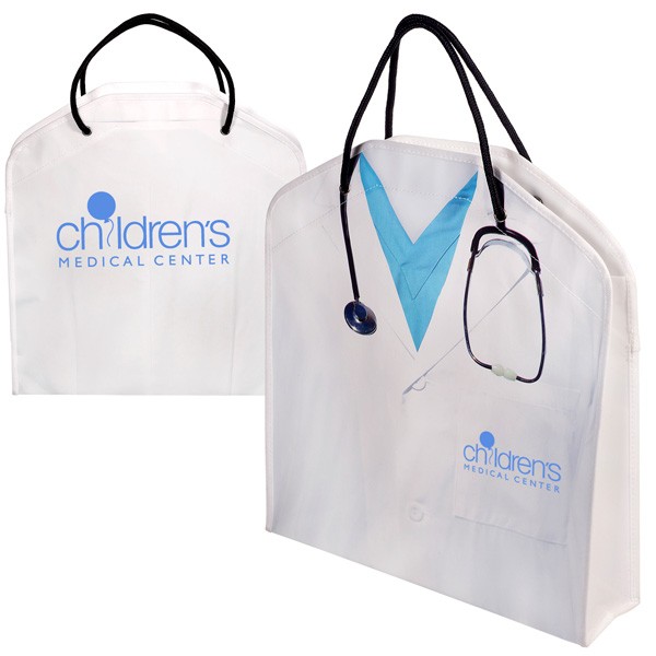 Doctor Lab Coat Laminated Tote Bag | Custom Novelty Tote Bags