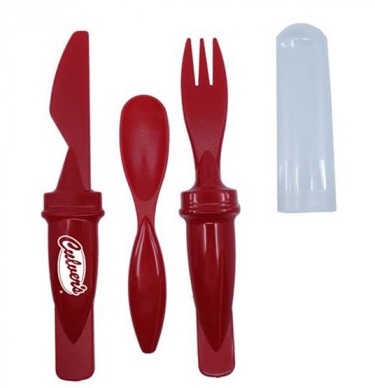 3 Piece Cutlery Set | Custom Plastic Travel Utensil Sets