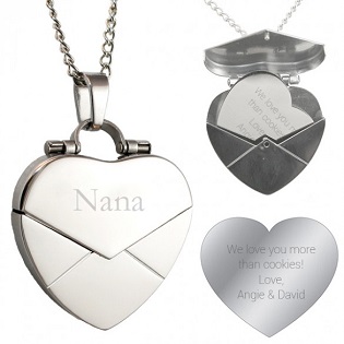 Secret Message Heart Locket | Engraved Mother's Day Jewelry Gifts