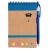 Promotional Grained Cardboard Spiral Memo Pad-Pen-Sticky Flags - Blue