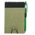 Branded Cardboard Colored Paper Spiral Notepad & Stylus Pen - Green