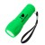 Promotional LED flashlight with logo, rubberized exterior, and strap - Green