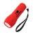 Promotional LED flashlight with logo, rubberized exterior, and strap - Red