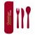 Promo Wheat Utensil Set | Imprinted Flatware Sets - Red