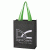 Custom Non-Woven Mini Black Tote Bag with Color Handles - Black with Lime Green