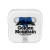 Ear Buds in Square Case | Promotional Earbuds in Cases - White/Blue