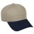 6 Panel Unstructured Cap with Embroidery Khaki/True Navy