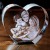 3D Photo Engraved Heart Crystal Keepsake