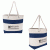 Navy Striped Cotton Personalized Fashion Totes with Rope Handles