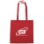 Lightweight natural custom cotton tote with imprint - Red