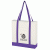 Non-Woven Tote Bag with Purple Trim | Wholesale Cheap Beach Bags