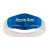 Colorful promotional flashlight wristband with button cell batteries and on/off push button - Clear/Blue