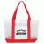 Two-Tone Mesh Tote- White/red