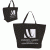 Business Logo Recycled Polypropylene Bags- Two-Tone Heat Sealed Tote - Black