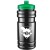 Low Cost Custom Water Bottle - Solid Black with Translucent Green Push/Pull Lid