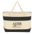 Color Striped Canvas Promotional Bag with rope handle - Black