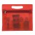 Imprinted Bermuda Zipper Vinyl Travel Pouch - Red with contents