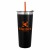 Customized Colma Basics Tumbler - 24 oz - Black with Orange Straw