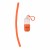 Bellini Silicone Straw in Capsule Case with Logo Orange