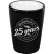 Black Matte 1.5 oz Custom Logo Imprinted Shot Glasses with Colored Interiors - White