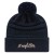 Cable Knit Hat with Embroidery Navy